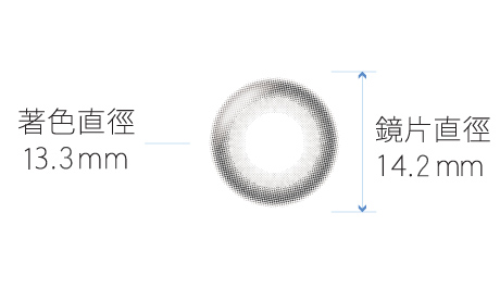 光漾瞬間彩色月拋-黑洞冷灰DIA 14.2mm、G.DIA 13.3mm